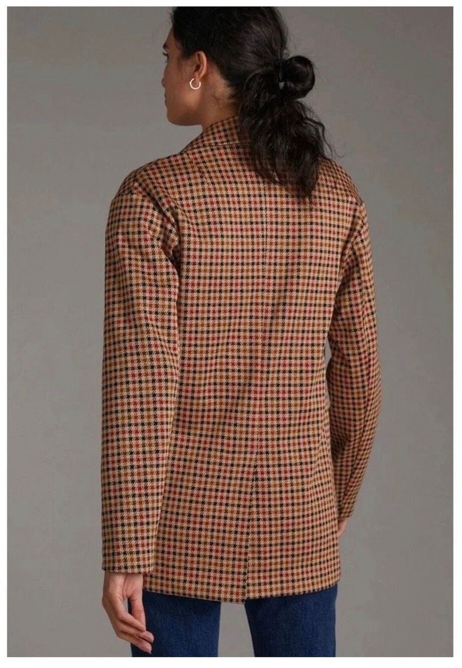 NWT Anthropologie Avec Les Filles Longline Plaid Blazer Size Small - Picture 3 of 10